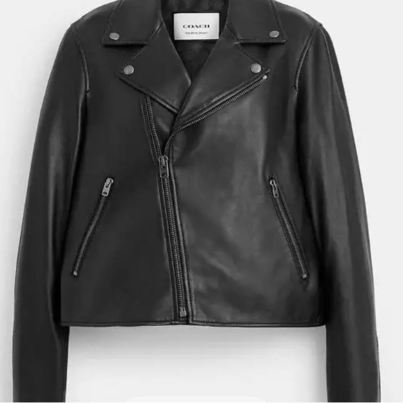 Coach Black Leather Moto Jacket - Picture 1 of 13